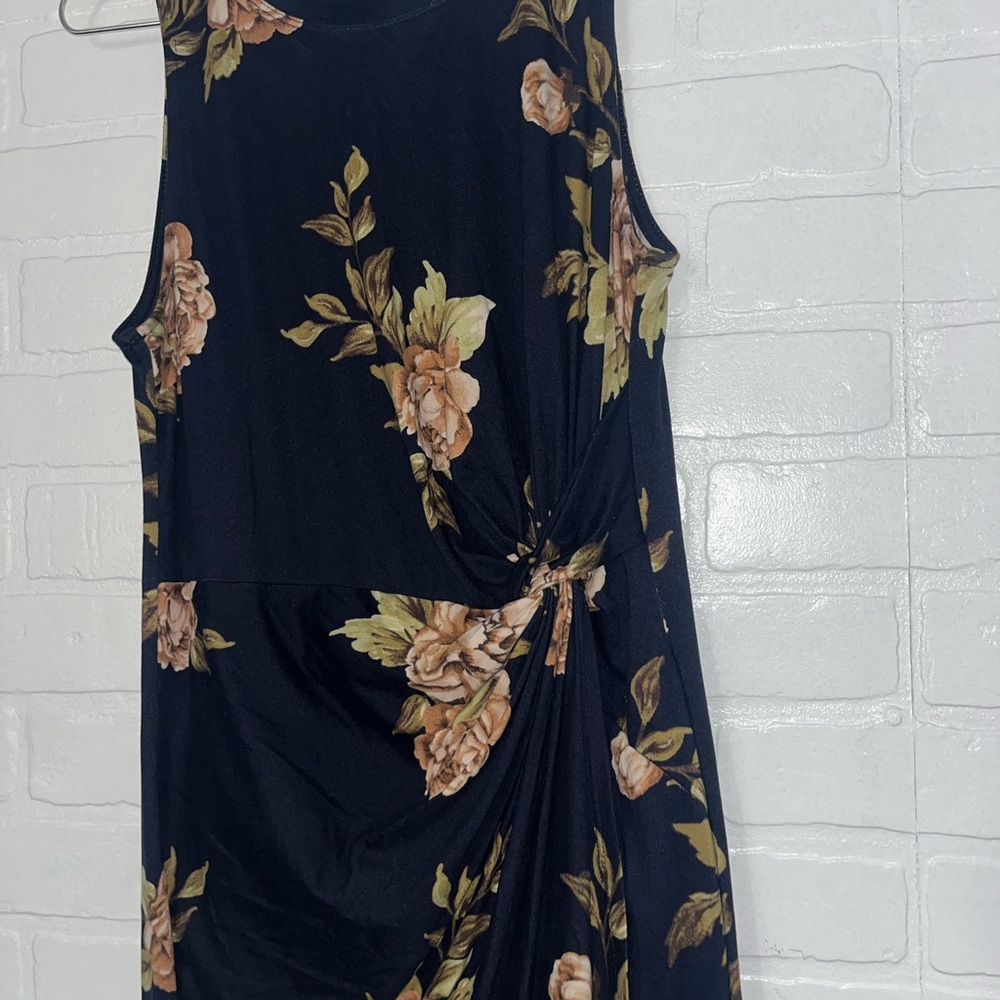 Nine Britton Midi Dress Abigail Brushed Knit Rose Side Ruched Sheath Wrap MED - Picture 3 of 4